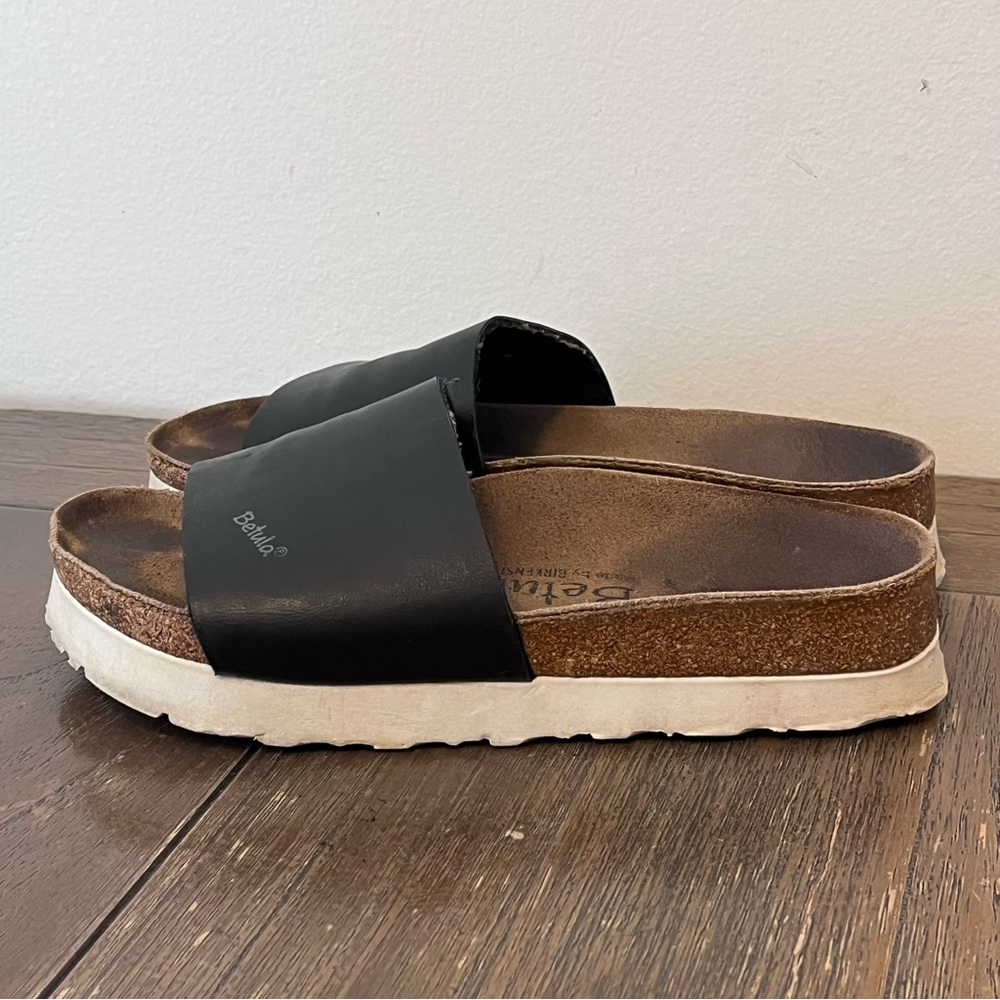 Birkenstock Betula Black Platform Slide Sandals Womens size 6